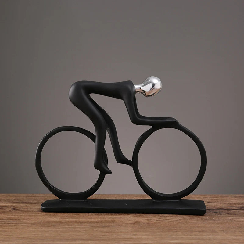 PedalArt™ – Abstract Resin Bicycle Rider Figurine for Living Room & Desk