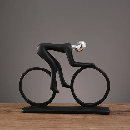 PedalArt™ – Abstract Resin Bicycle Rider Figurine for Living Room & Desk