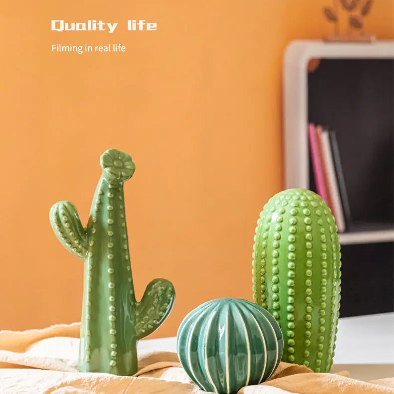 VerdeForm – Minimalist Ceramic Cactus Decor in Nordic Style