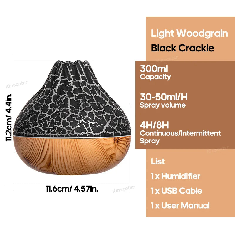 Desktop Volcano Air Humidifier with LED Mood Lights