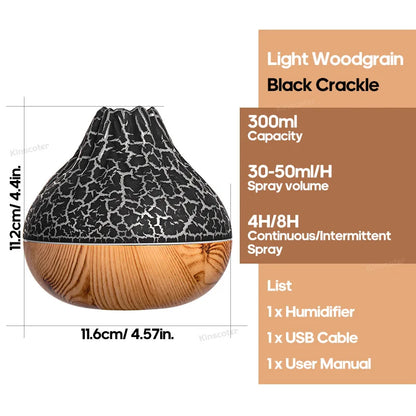 Desktop Volcano Air Humidifier with LED Mood Lights