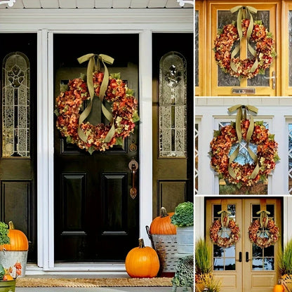 Harvest Bloom™ – Classic Autumn Wreath with Hydrangea Flowers