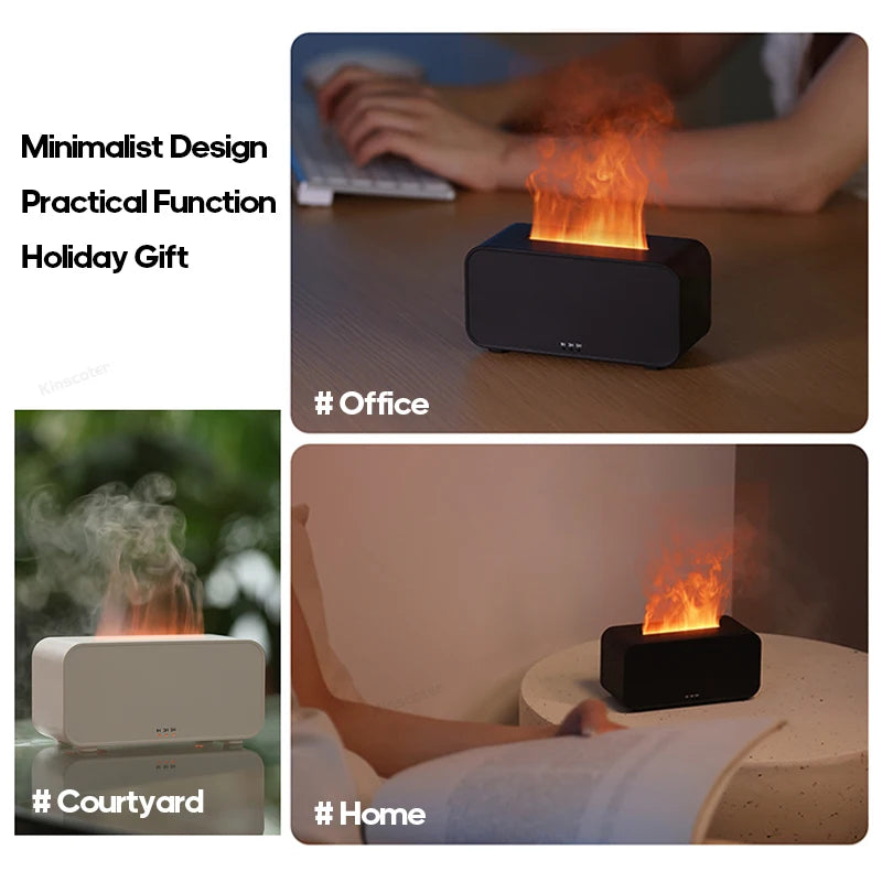 GlowAroma™ – Colourful Flame Humidifier & Essential Oil Diffuser for Home