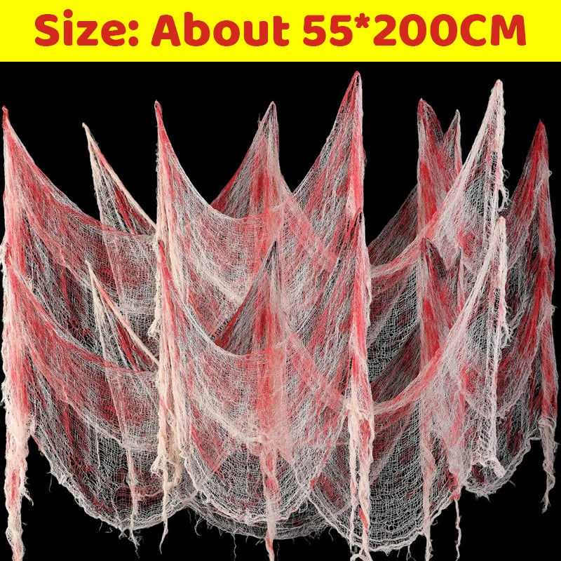 BloodyDrape™ – Haunted Blood Gauze Cloth for Windows, Doors & Walls