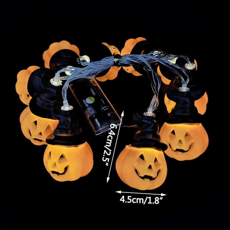 FrightFest™ – 1.5M Halloween LED Horror String Lights with Skulls & Spiders