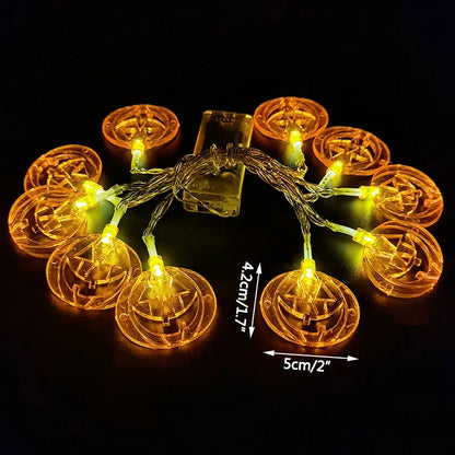FrightFest™ – 1.5M Halloween LED Horror String Lights with Skulls & Spiders