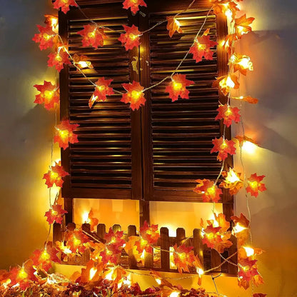 AutumnGlow™ – Maple Leaf LED String Lights for