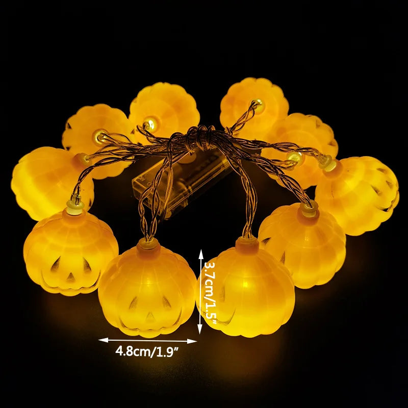 FrightFest™ – 1.5M Halloween LED Horror String Lights with Skulls & Spiders