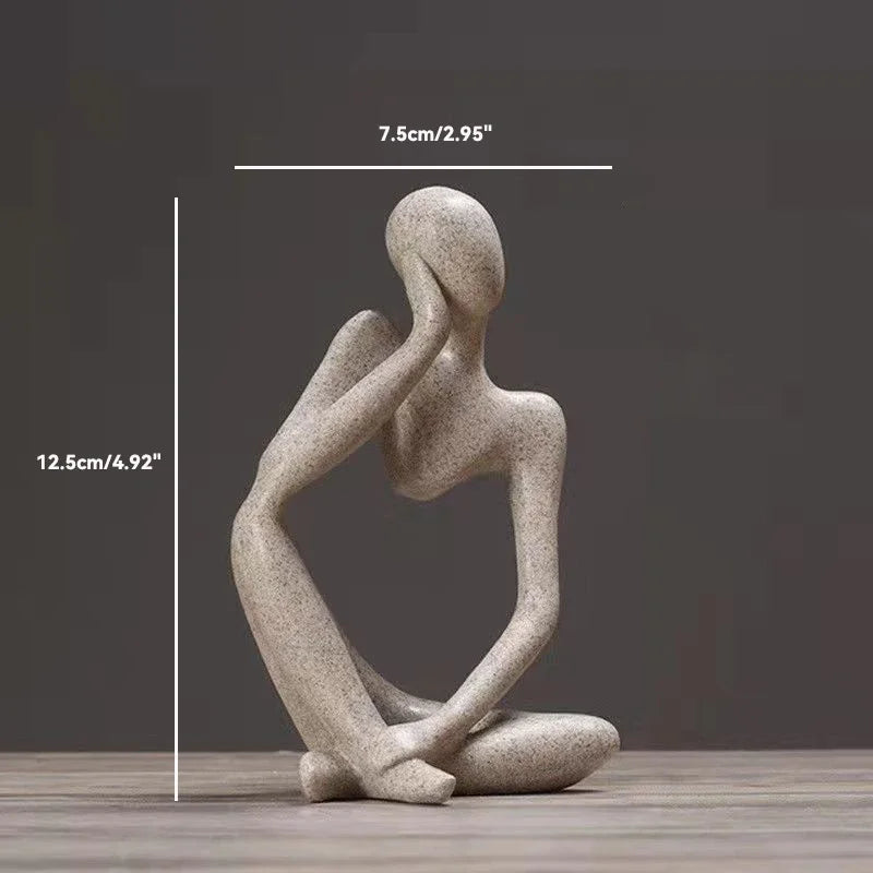 ZenThinker™ – Nordic Abstract Sculpture in Sandstone Style for Home & Desk Décor