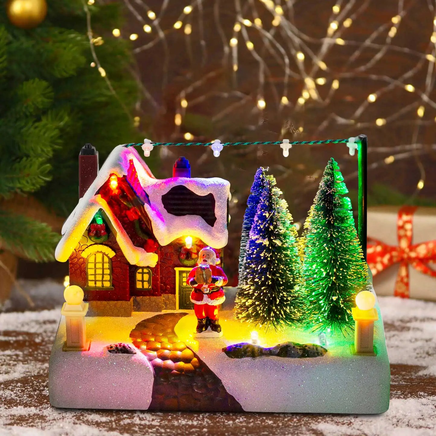 Santa’s HearthTown – LED Christmas Snow Village Decoration