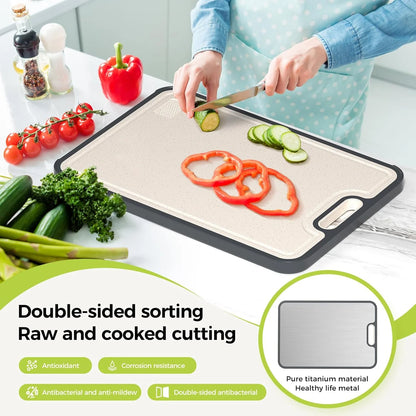 PureSlice™ – Food-Grade Titanium Chopping Board, Double-Sided Design