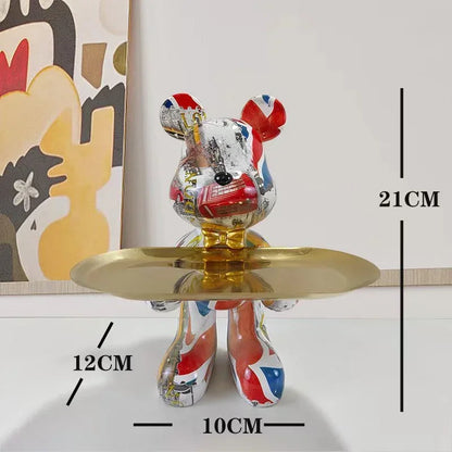 UrbanBear™ – 21cm Graffiti Sculpture for Modern Home & Office Decor