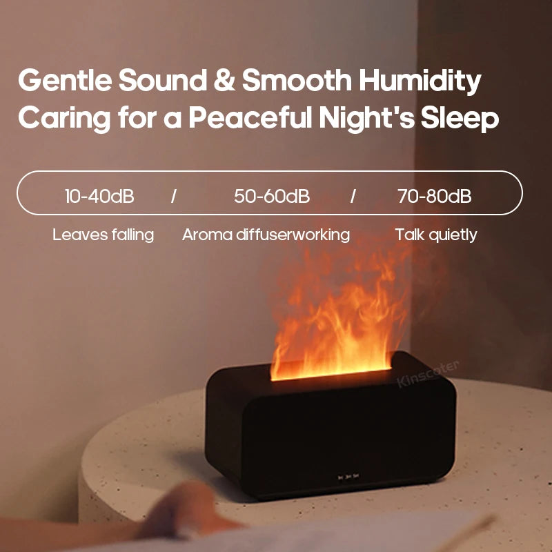 GlowAroma™ – Colourful Flame Humidifier & Essential Oil Diffuser for Home