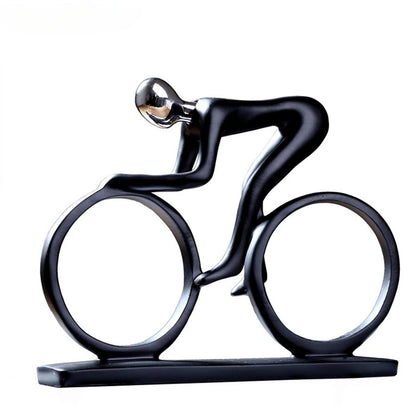 PedalArt™ – Abstract Resin Bicycle Rider Figurine for Living Room & Desk