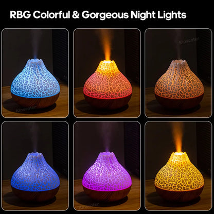 Desktop Volcano Air Humidifier with LED Mood Lights