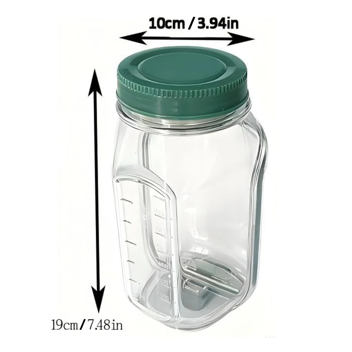 Portable layered salad jar for meal prep.