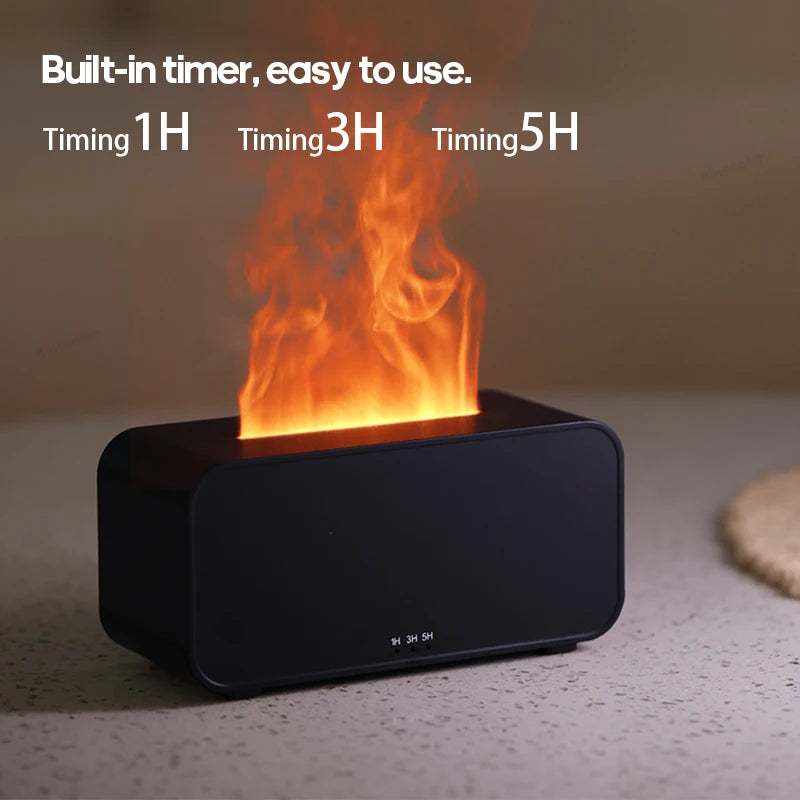 GlowAroma™ – Colourful Flame Humidifier & Essential Oil Diffuser for Home