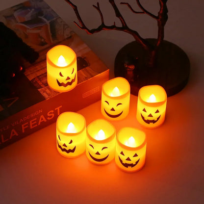 GhostFlame™ – Spooky Pumpkin & Skull LED Candle Lights for Halloween Parties