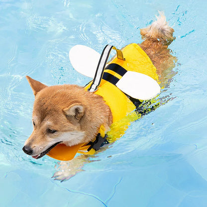 FloatyPaws™ – Cute Bee Dog Life Jacket & Swimming Costume