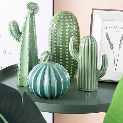VerdeForm – Minimalist Ceramic Cactus Decor in Nordic Style