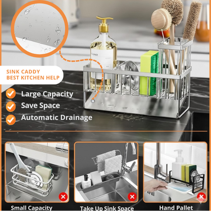 Sink Caddy - Premium Stainless Steel Kitchen Organiser