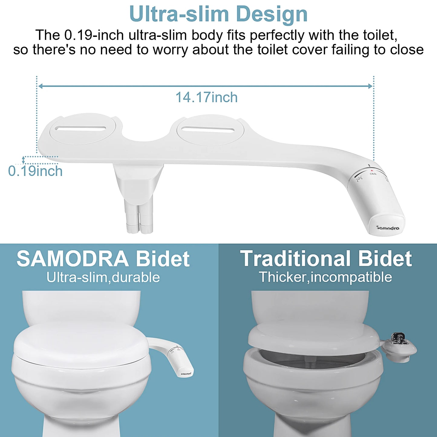 PureWash Luxe™ – Dual Nozzle Bidet Attachment for Right & Left-Hand Use